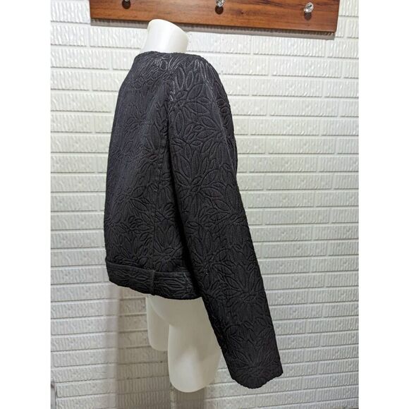 Worth Women's M Black Button Front Belted Jacket - Picture 2 of 7